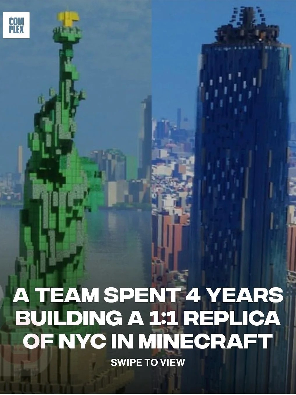 They spent 4 YEARS building the entire NYC in Minecraft.