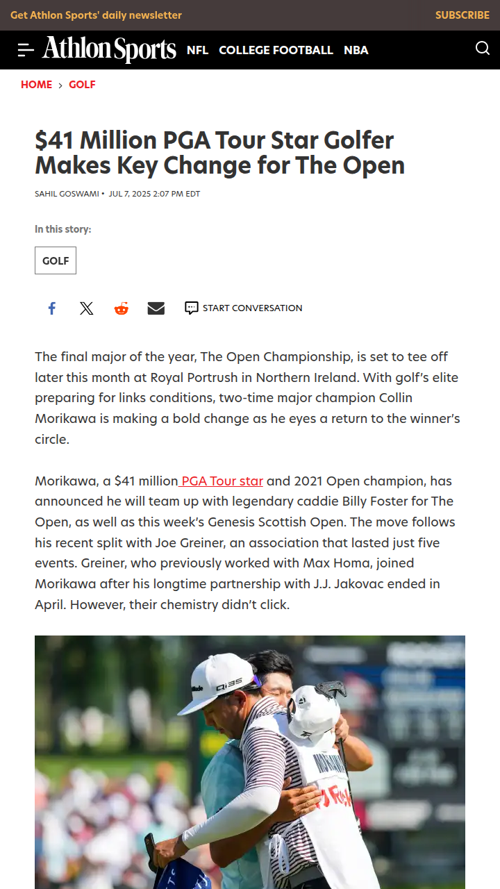 Morikawa’s Bold Caddie Switch for The Open