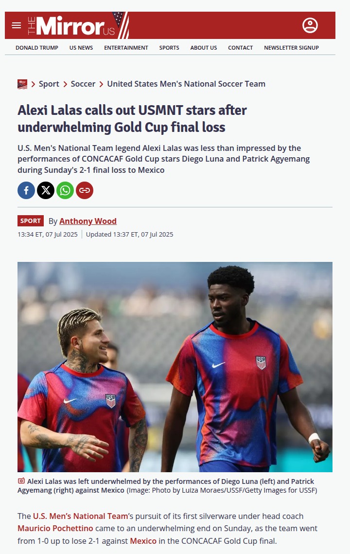Lalas Rips Luna & Agyemang After Gold Cup Loss
