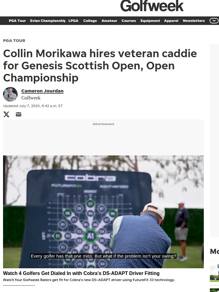 Morikawa Teams Up with Caddie Legend Foster