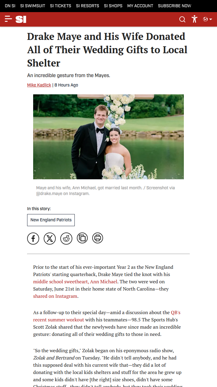 Drake Maye’s Wedding Playbook: All Heart
