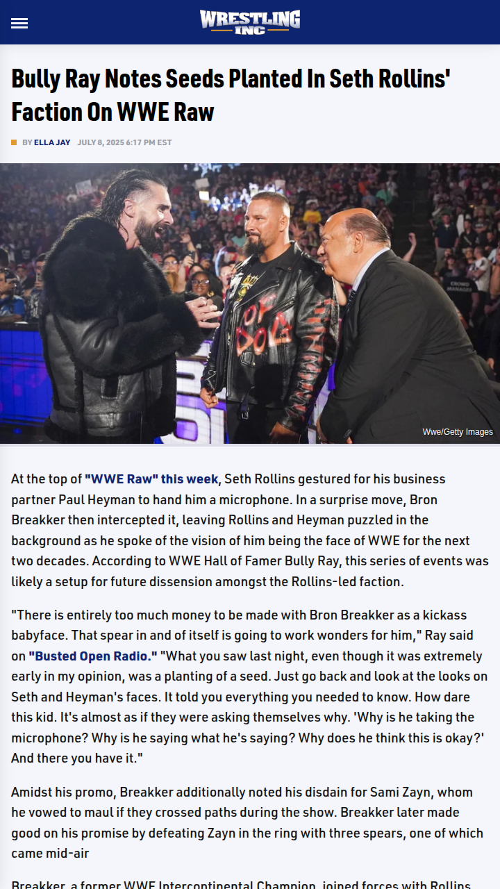 Bron Breakker Shakes Up Rollins’ Crew