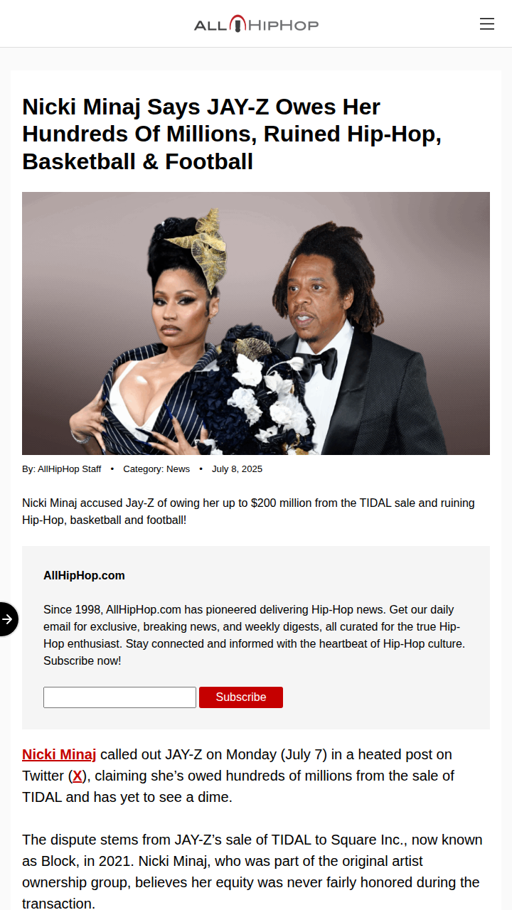 Nicki vs JAY-Z: TIDAL Money & Hip-Hop Shade 😳