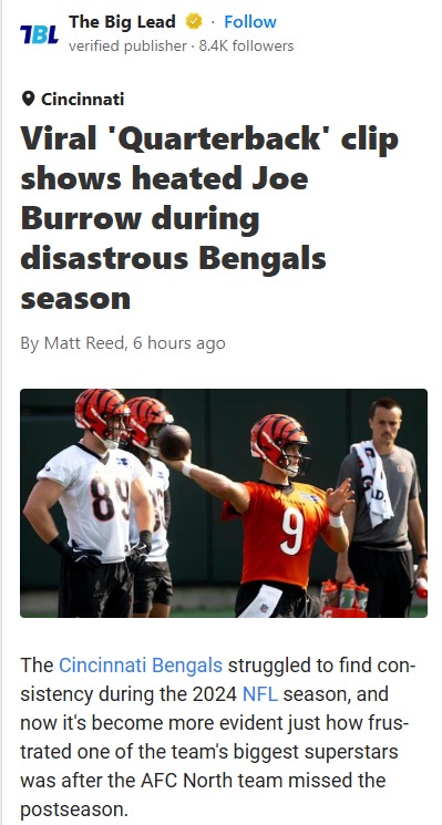 Joe Burrow’s Sideline Meltdown 😳