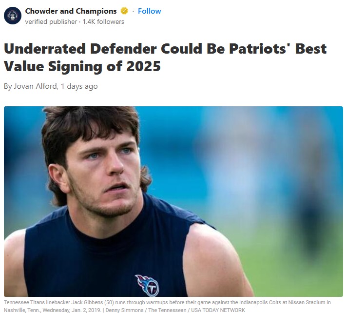 Is Jack Gibbens the Pats’ Secret Weapon?