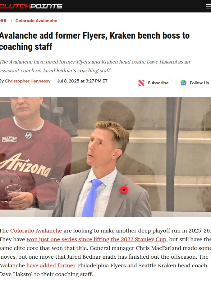 Hakstol Joins Avs: Power Play Gamechanger?
