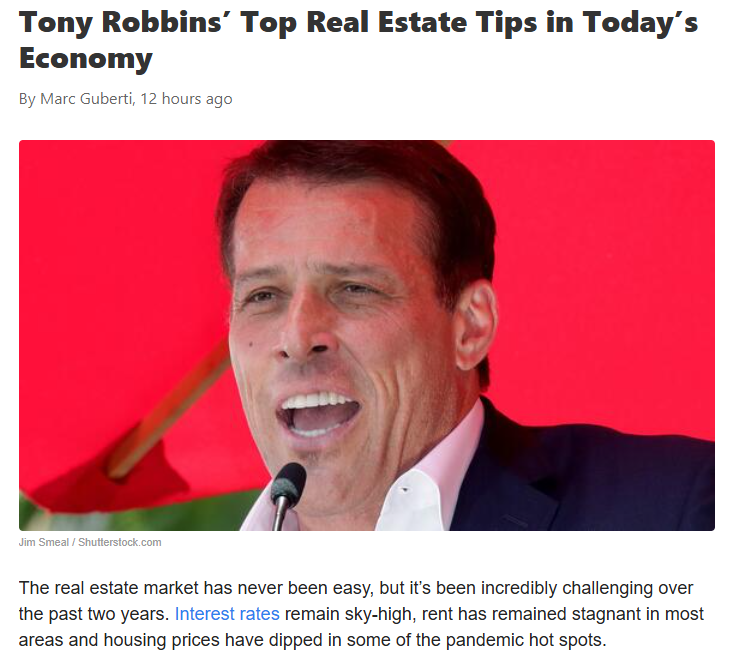Why Tony Robbins Says Skip Office Buildings