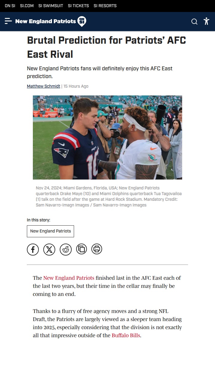 Are the Fins Headed for the AFC East Cellar?