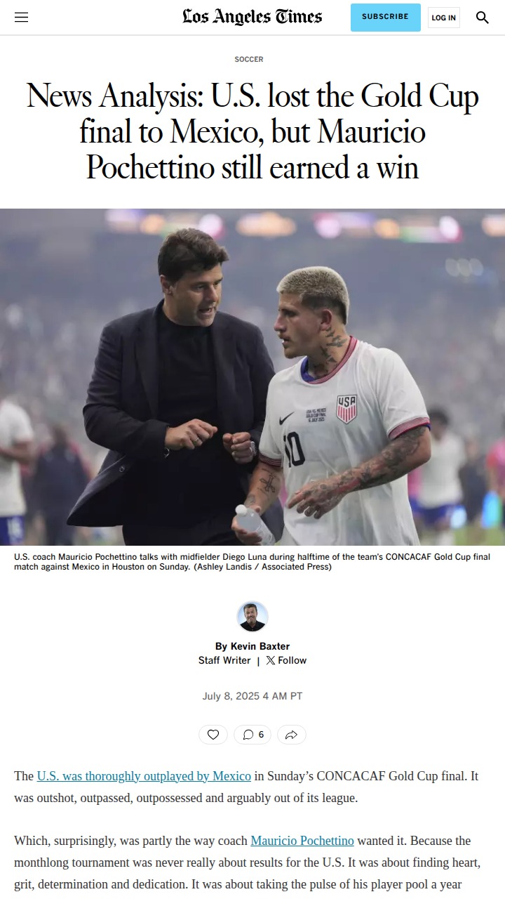 Young Yanks Show Heart in Gold Cup Loss
