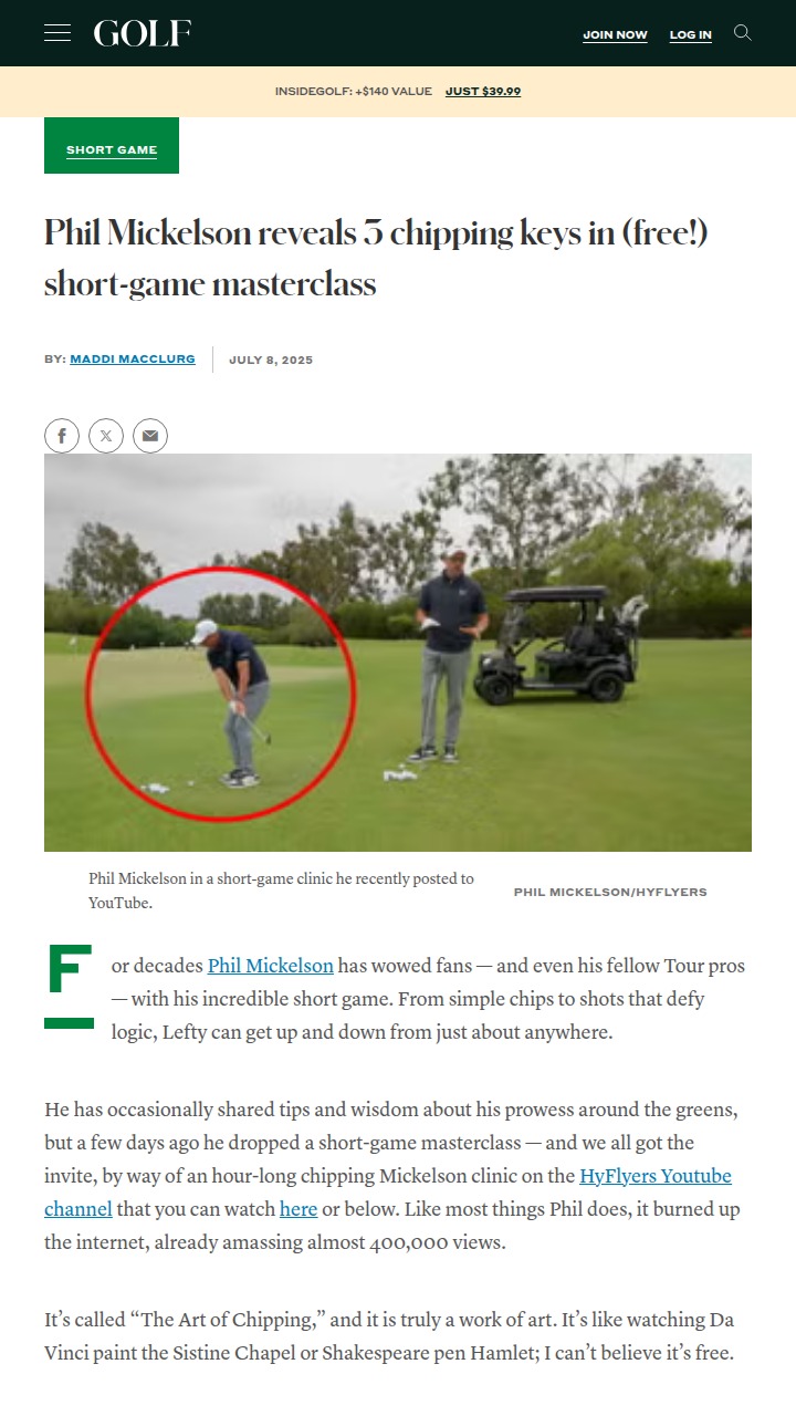 Lefty’s Chipping Clinic: Free Short Game Gold
