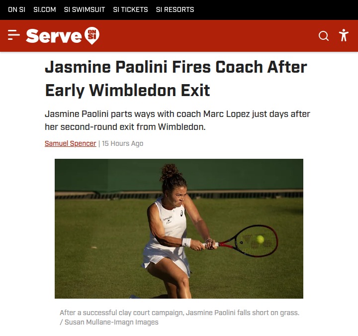 Paolini Splits with Coach After Wimbledon Shock
