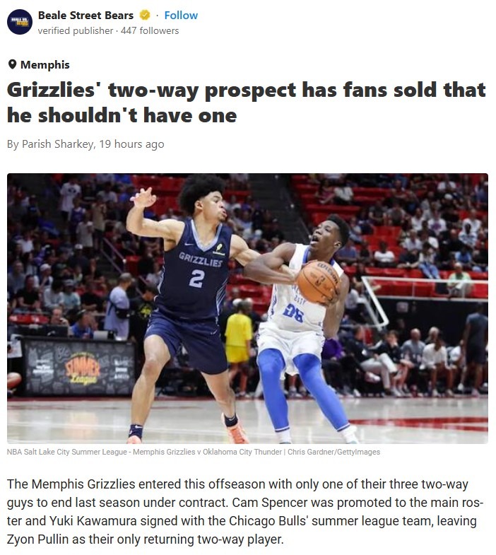 Is Zyon Pullin's Two-Way Spot in Jeopardy?