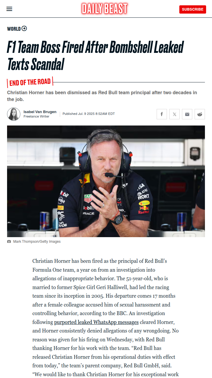 Horner Out: Red Bull Shakes Up F1!