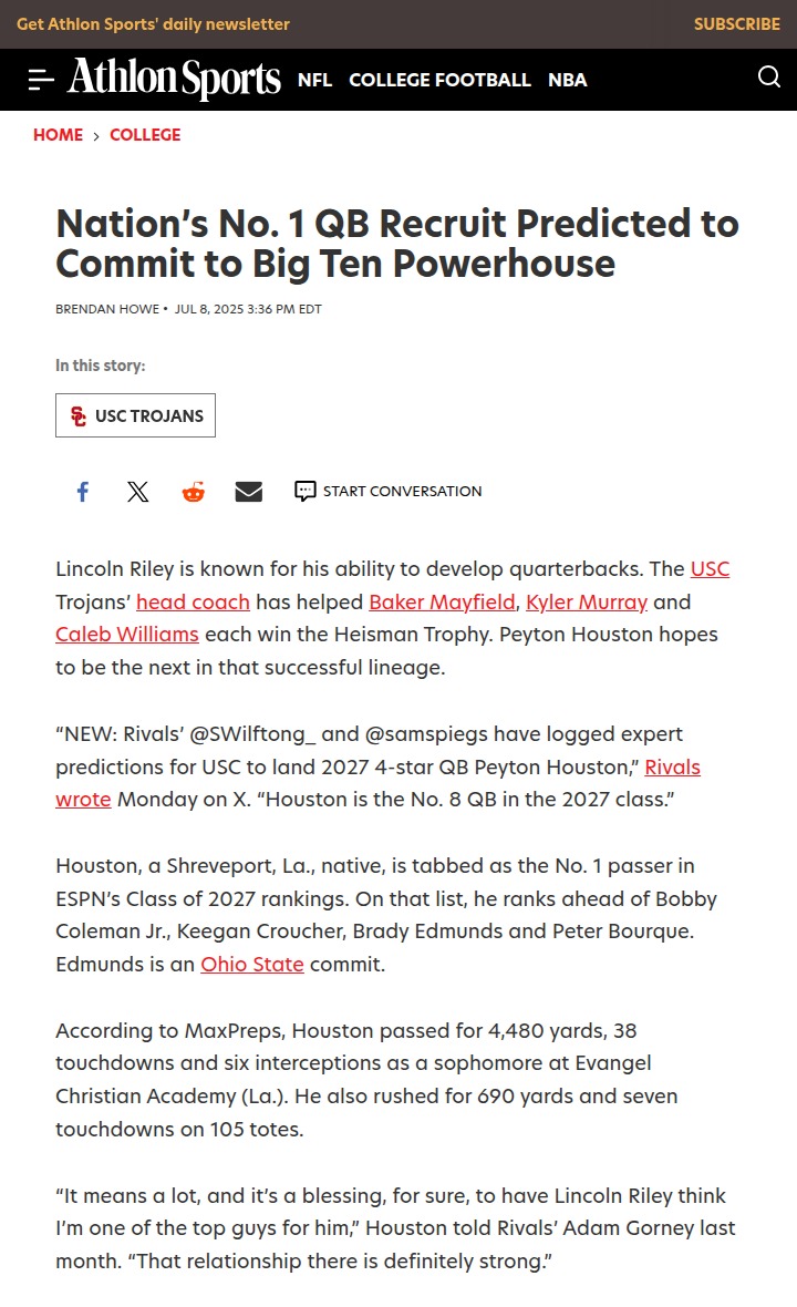 Is Peyton Houston the Next Heisman Hopeful?
