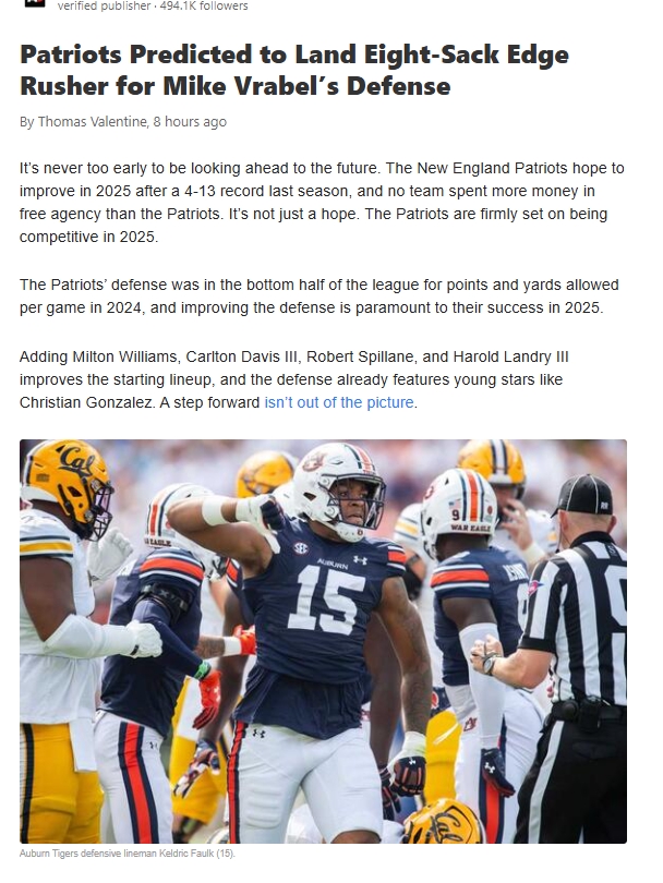 Could Faulk Be Vrabel’s Next Game-Changer?