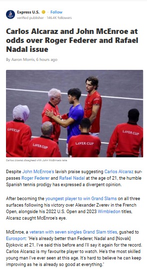Alcaraz vs. McEnroe: GOAT Debate Heats Up