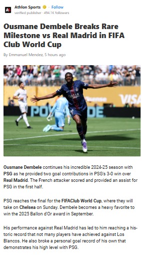 Dembele’s Double Stuns Real Madrid Early