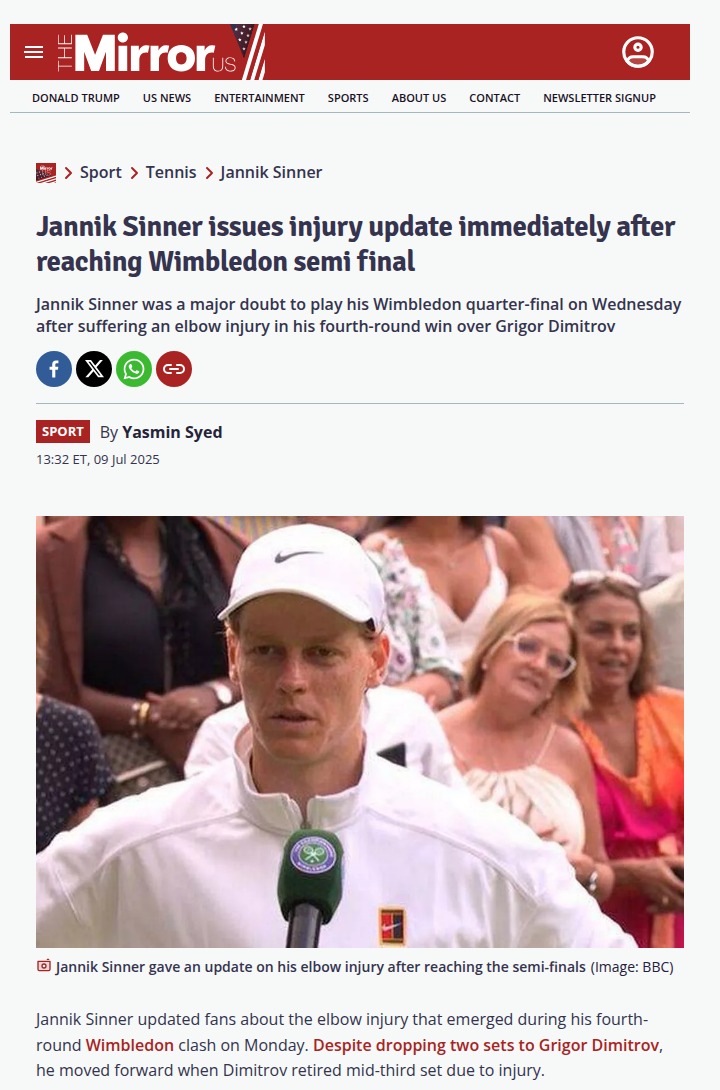 Sinner’s Grit Shines Despite Elbow Scare