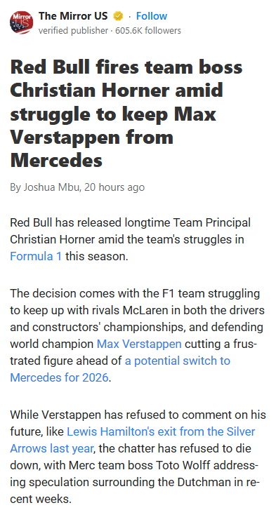 Horner Out—Is Mad Max Next to Jump Ship?