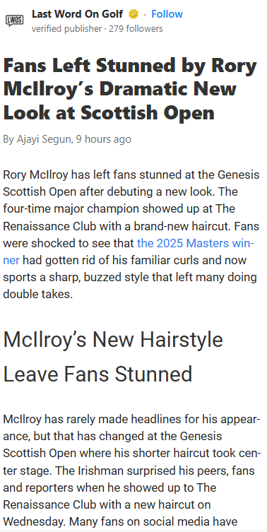 Rory’s Buzz Cut: Fresh Start or Distraction?