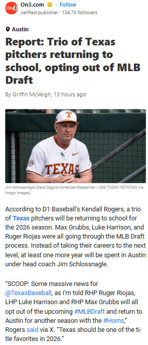 Texas Pitchers Say 'Not Yet' to MLB