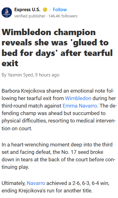 Krejcikova’s Wimbledon Heartbreak: Illness Strikes