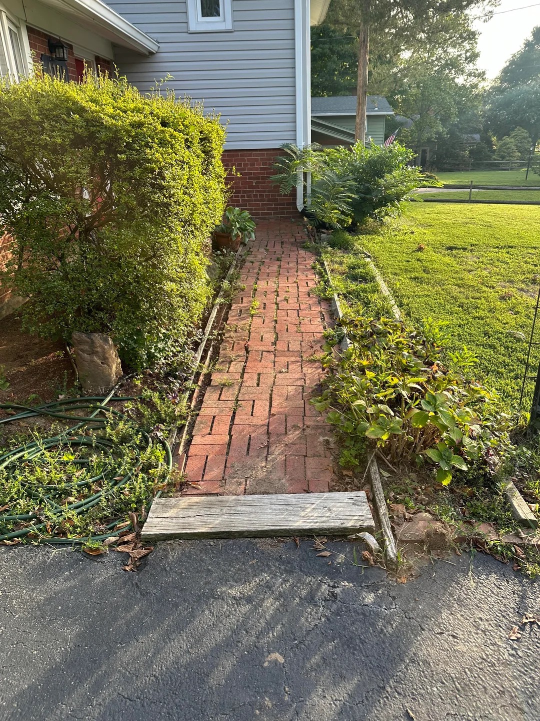 Fixed up walkway with old bricks