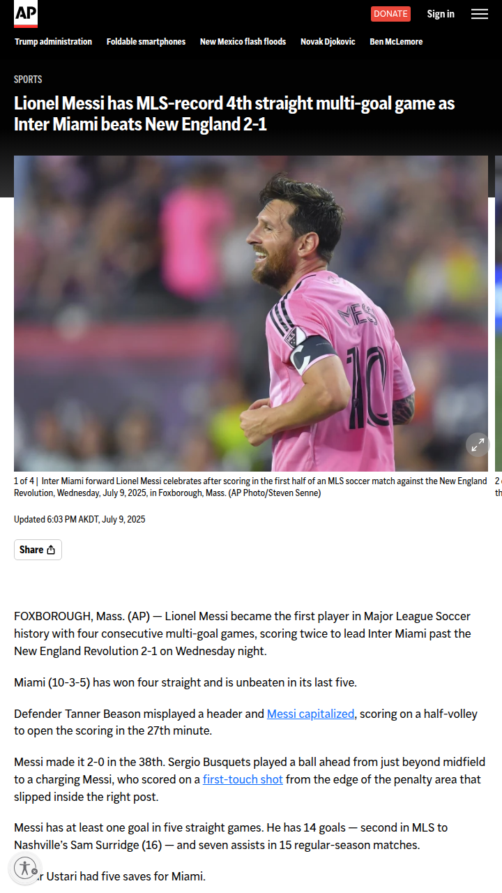 Messi Makes MLS History—Again!