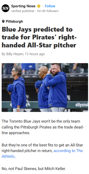 Should the Jays Go All-In for Mitch Keller?