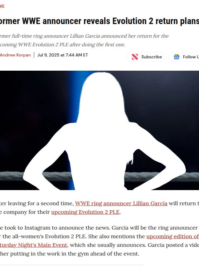 Lillian Garcia Back for Evolution 2!
