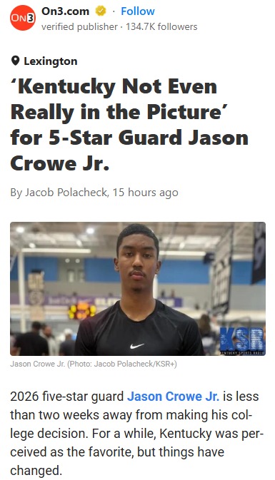 Crowe Jr. Shocks: Mizzou Overtakes Kentucky