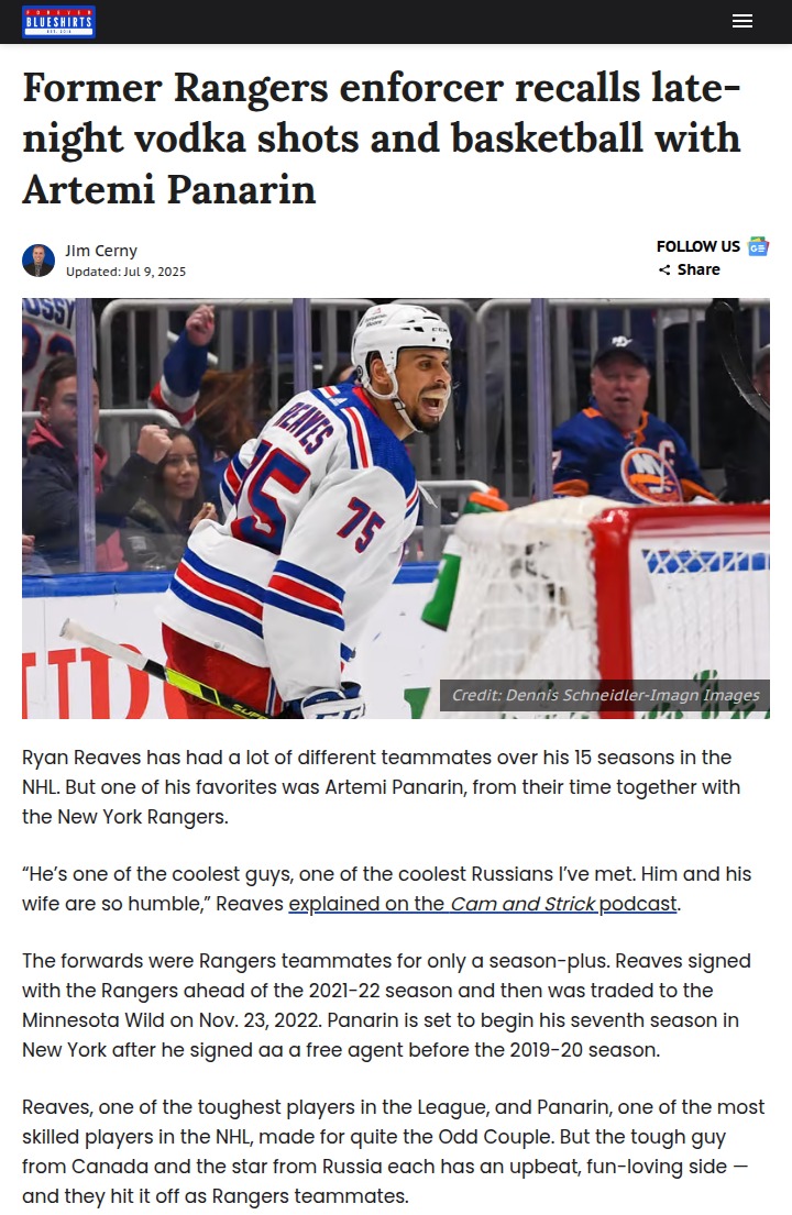 Bread & Reavo: Rangers’ Odd Couple Nights