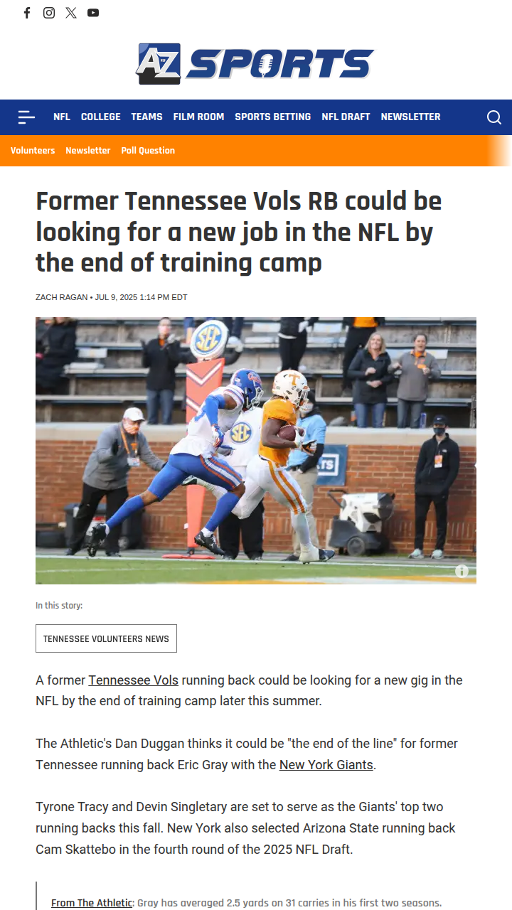 Is Eric Gray’s Time Up with Big Blue?
