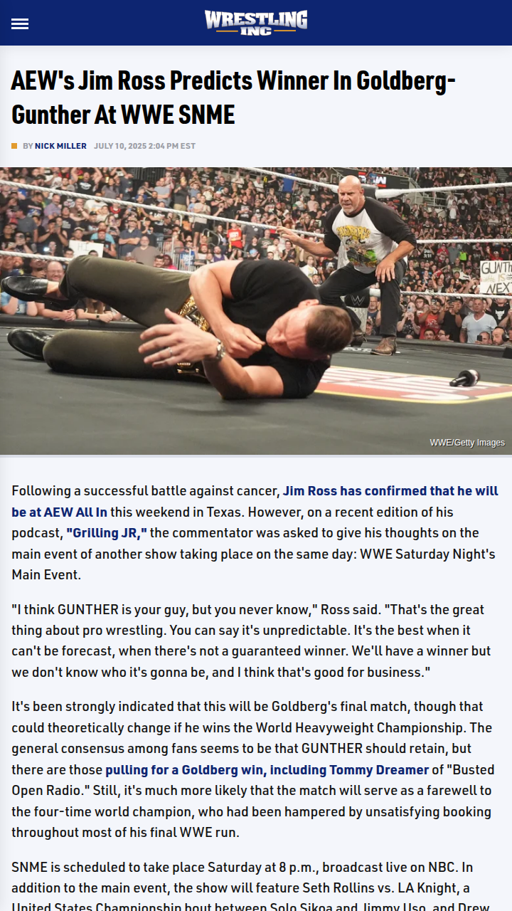 Will GUNTHER End Goldberg’s Streak for Good?