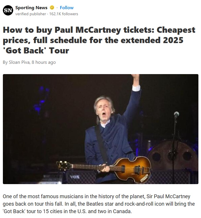 Paul McCartney’s Tour Prices Shocking Fans 😱