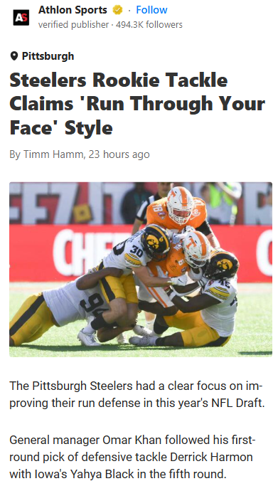 Yahya Black: Steelers’ New Run Wall?