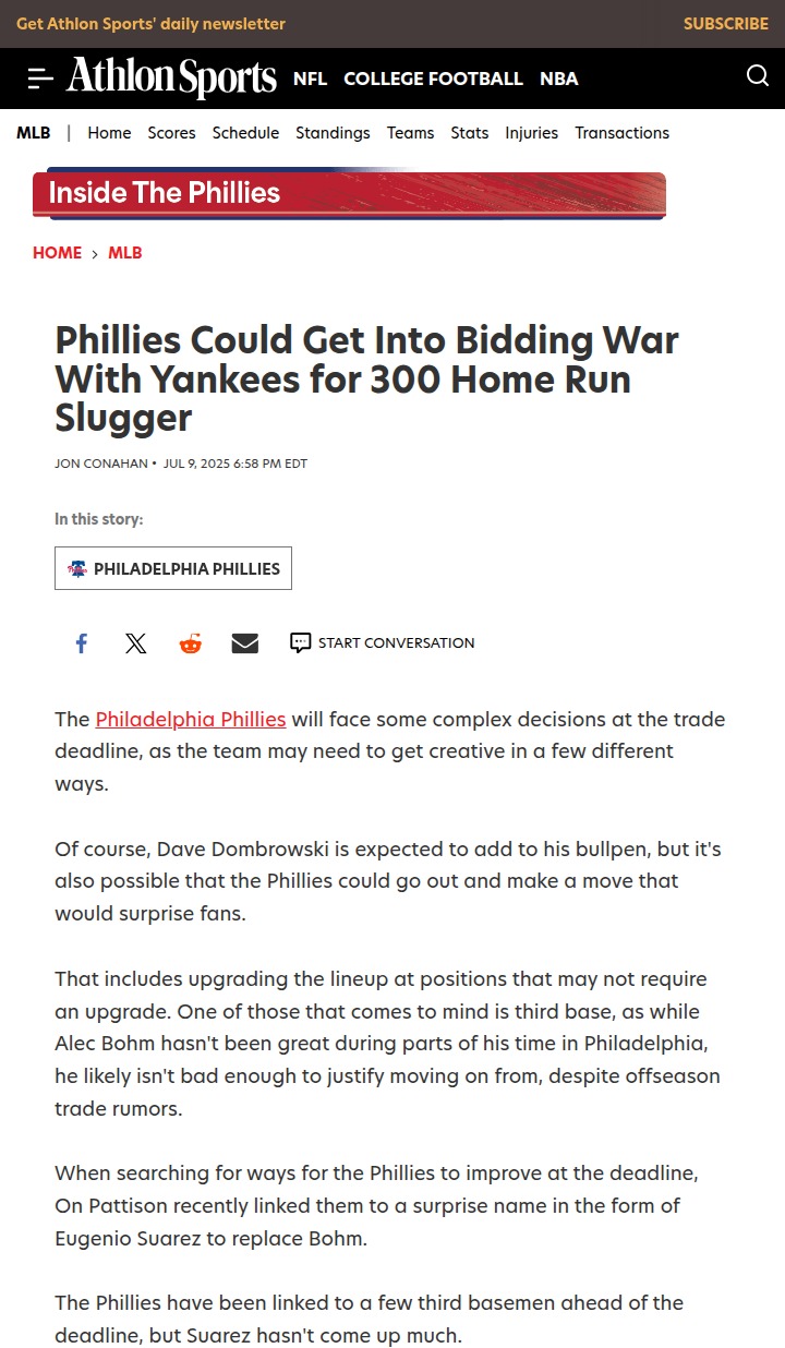 Phils vs. Yanks: Suarez Trade War Brewing?