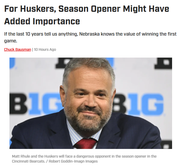 Can Big Red Break Their Opener Jinx?