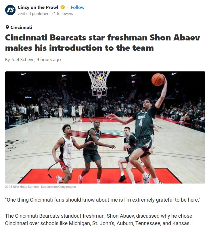 Shon Abaev: Bearcats’ Next Big Thing?