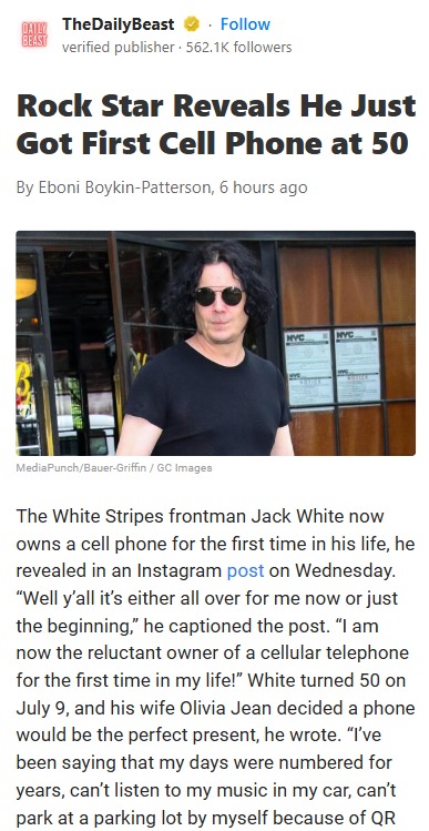 Jack White Finally Joins the Cell Phone Club 📱