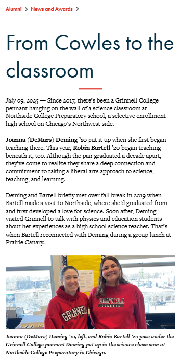 Small World: Science Teachers Reunited