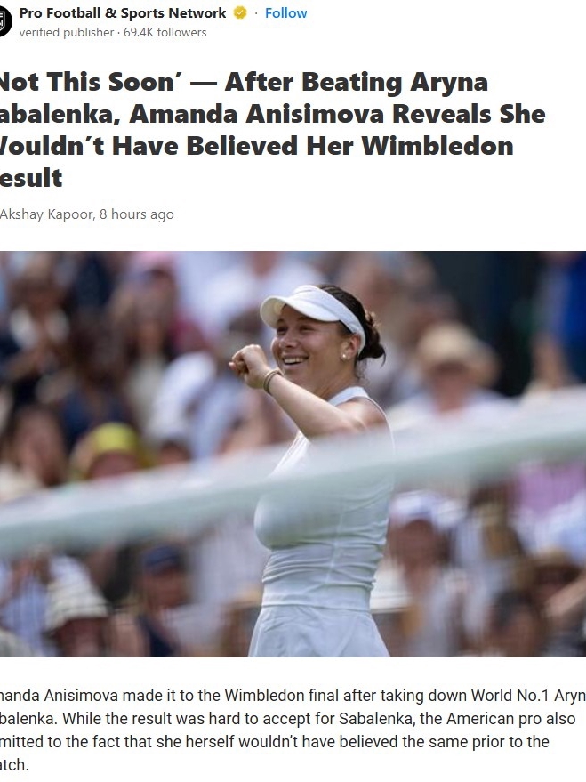 Anisimova Shocks Sabalenka at Wimbledon!