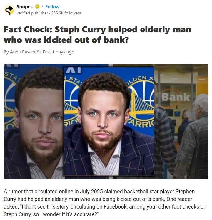 Did Steph Curry Really Save That Elderly Man?