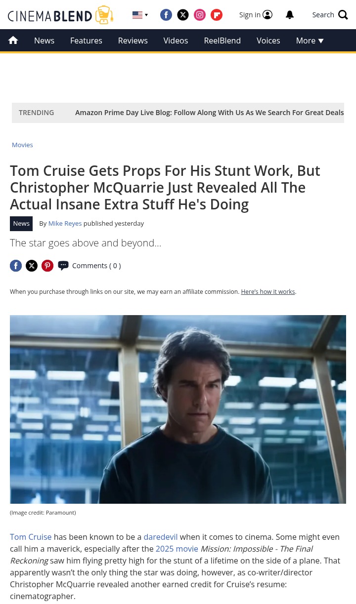 Tom Cruise Filmed His Own Stunts?! 🎬