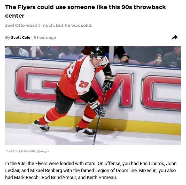 Missing That Otto Edge on the Flyers?