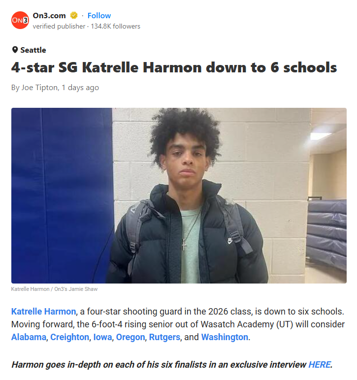Katrelle Harmon’s Final 6—Who’s Got the Edge?