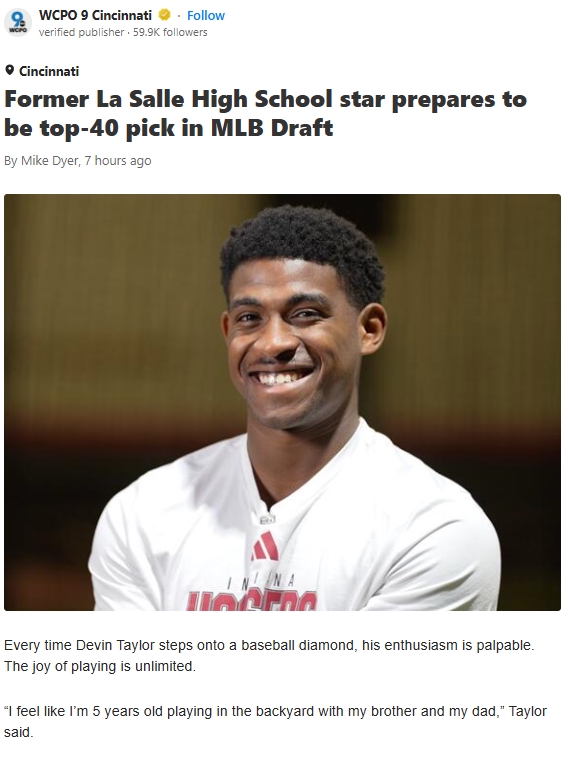Devin Taylor: Cincy’s Next MLB Legend?