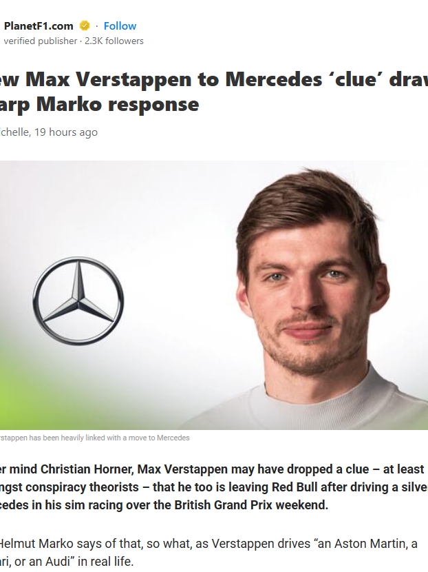 Max’s Silver Sim Sparks Mercedes Rumors