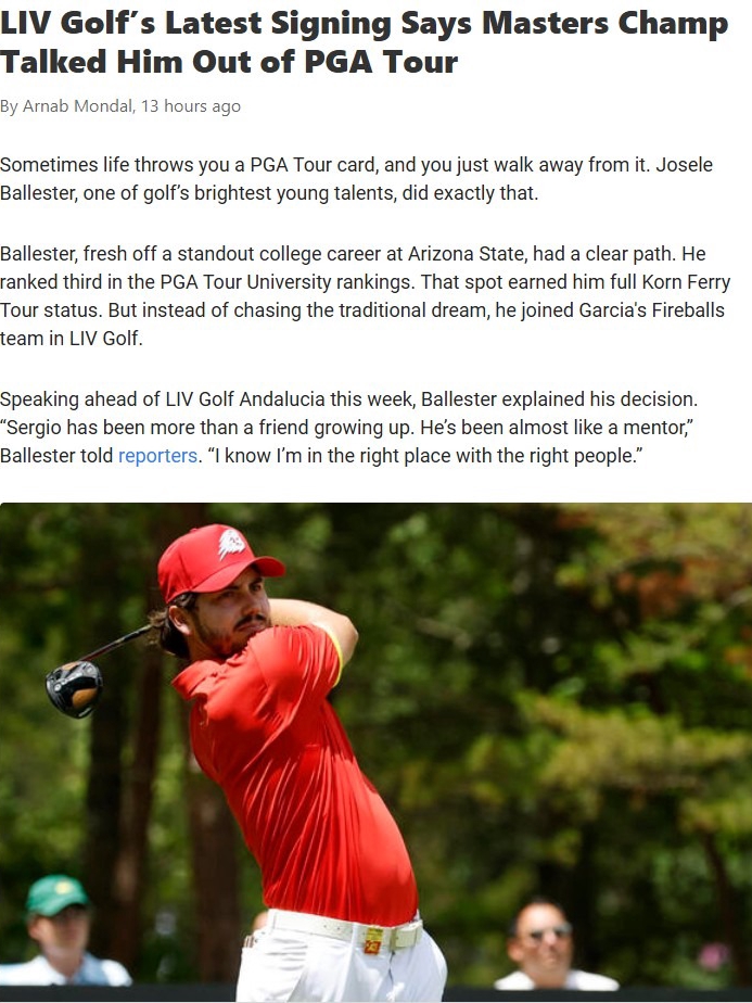 Ballester Chooses Fireballs Over PGA Dream