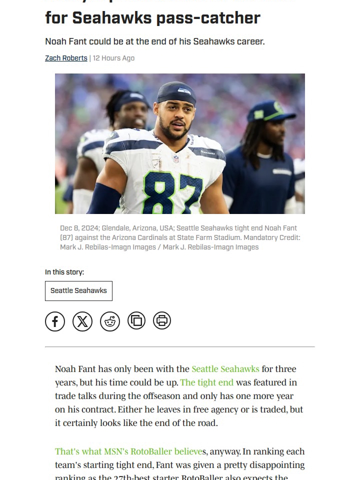 Is Fant’s Time Up in Seattle?